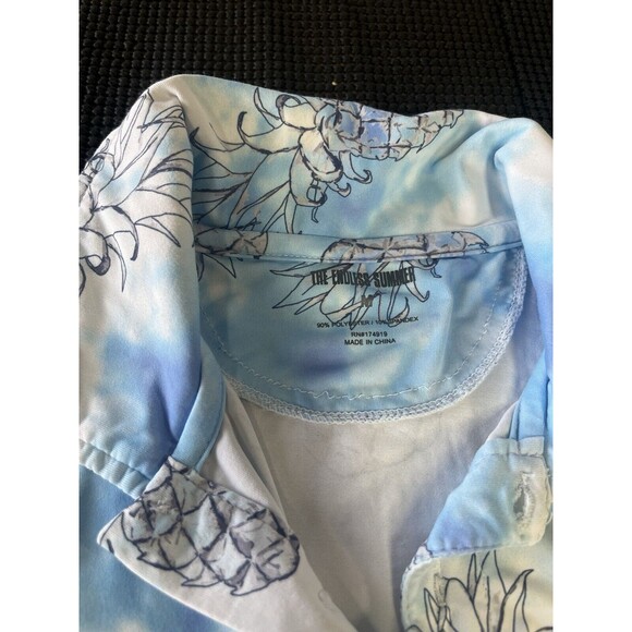 The Endless Summer Mens Pineapple‎ Performance Polo Shirt Sz Medium Blue - Picture 5 of 6